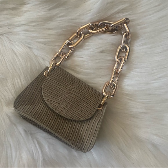 Taupe Interchangable Coin Belt/ Mini Purse with Chain - Picture 15 of 16